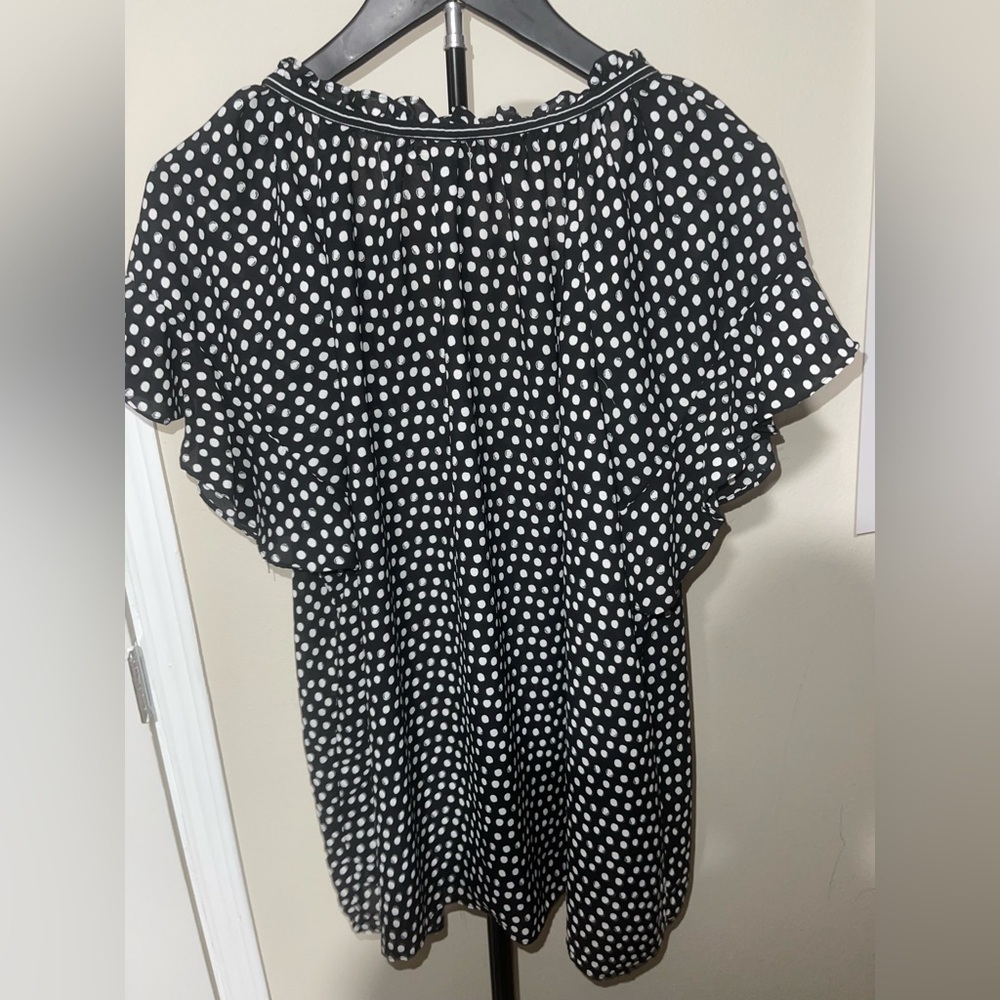 Max Studio Black and White Polka Dot Blouse - Picture 2 of 3